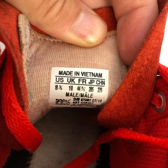 Men's Adidas AMERICANA HI 88 Red Sued Sz 10.5 - Picture 9 of 10